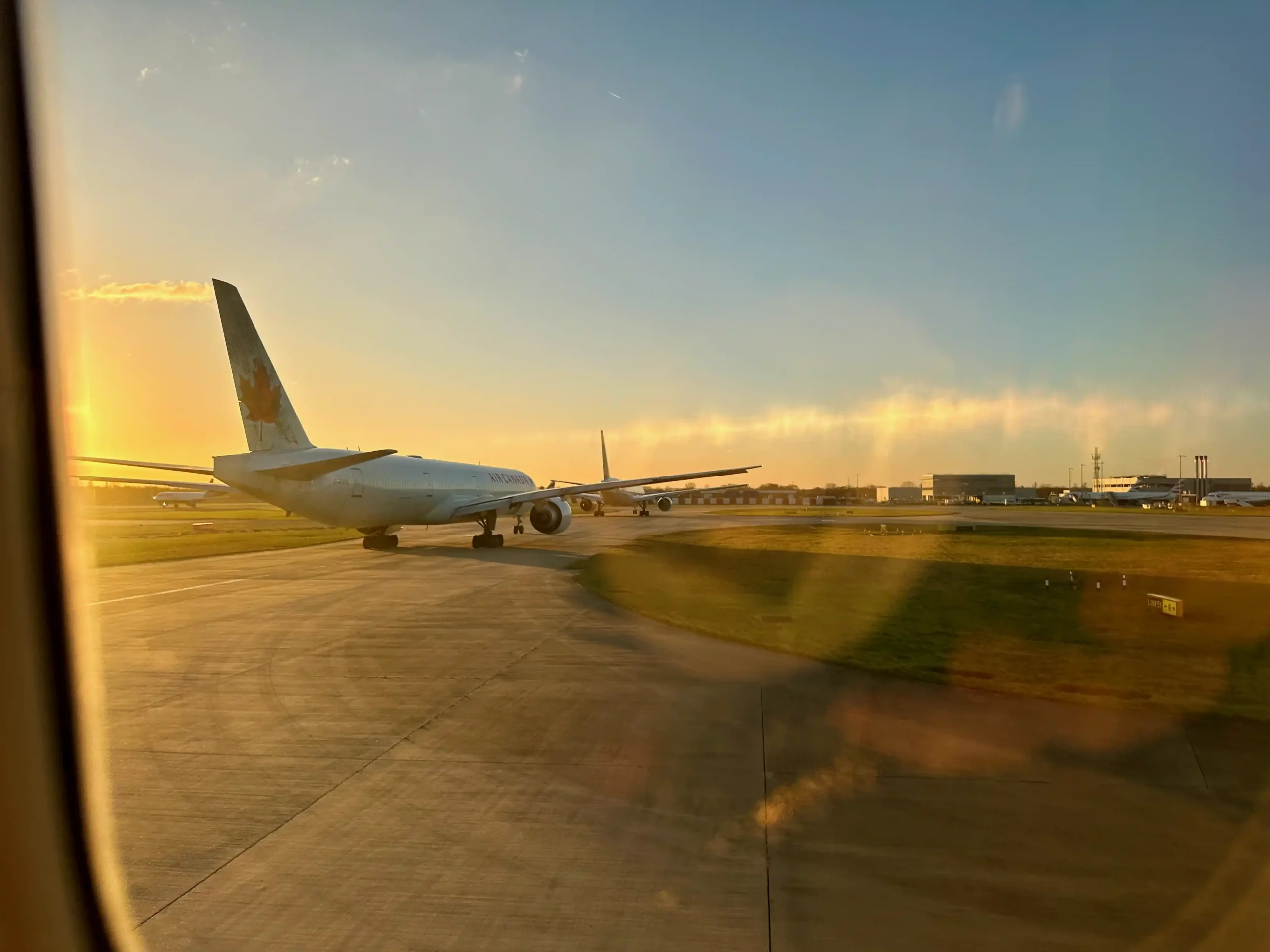 a plane on the runway