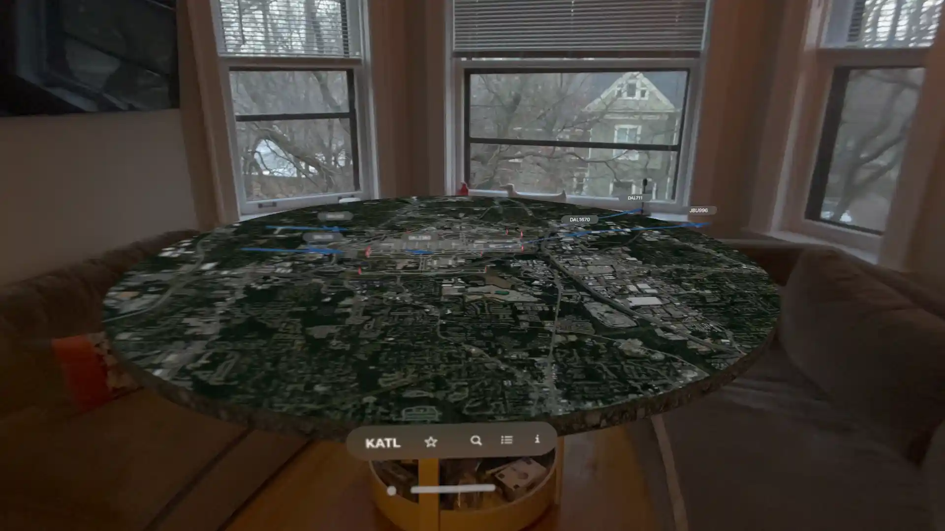 a table with a map on it