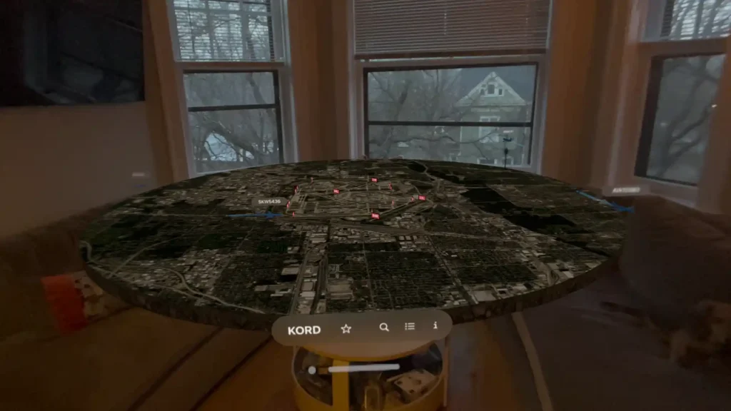 a table with a map on it