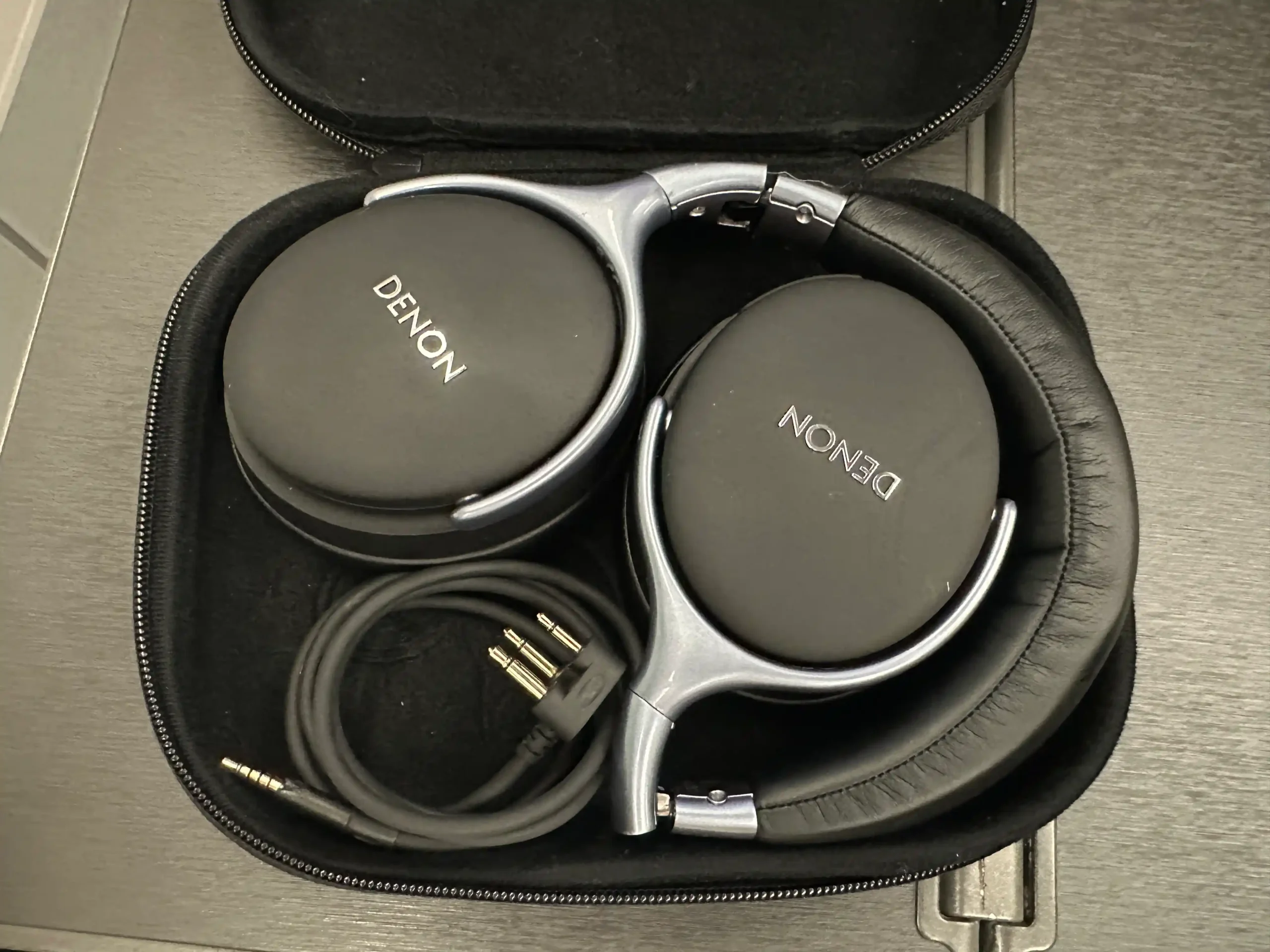 a pair of headphones in a case