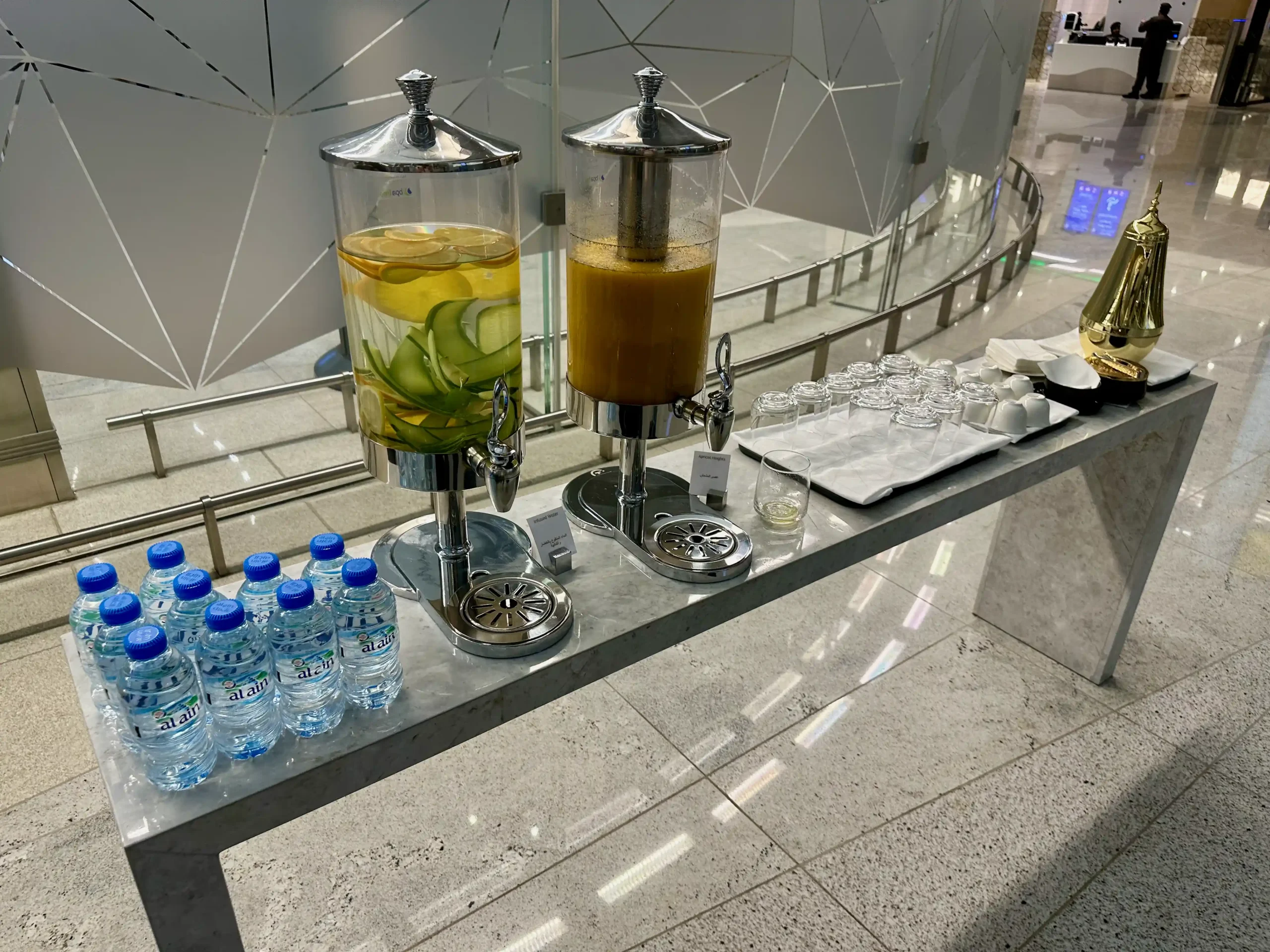 a drink dispensers on a table